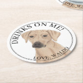 Dessous-de-verre Rond En Papier Mariage Rhodesian Ridgeback (Incliné)