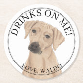 Dessous-de-verre Rond En Papier Mariage Rhodesian Ridgeback (Devant)