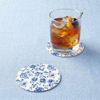 Mariage rond en chinoiserie bleu poussiéreux