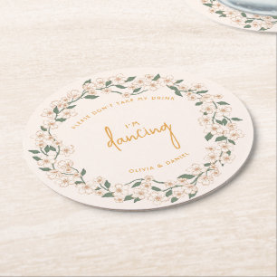 Dessous-de-verre Rond En Papier Mariage super à la moutarde