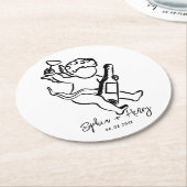 Dessous-de-verre Rond En Papier Mariage Whimsical Bow (Incliné)