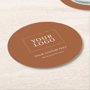 Dessous-de-verre Rond En Papier Marque Terracotta Custom Business Logo Promotionne