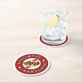 Dessous-de-verre Rond En Papier Maryland de Baltimore (En situation)