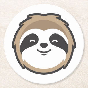 Dessous-de-verre Rond En Papier Mascotte de paresse
