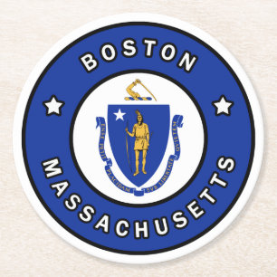 Dessous-de-verre Rond En Papier Massachusetts de Boston