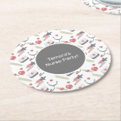 Dessous-de-verre Rond En Papier Médecine Parti Infirmière Praticien Motif (Incliné)