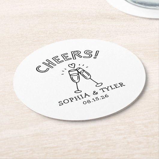 Dessous-de-verre Rond En Papier Meilleures applaudissements manuscrits Simple Mari (Incliné)