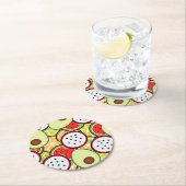 Dessous-de-verre Rond En Papier Mélange de fruits (En situation)