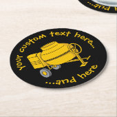 Dessous-de-verre Rond En Papier Mélangeur de béton (Incliné)