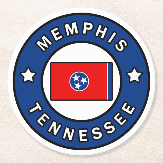 Dessous-de-verre Rond En Papier Memphis Tennessee (Devant)
