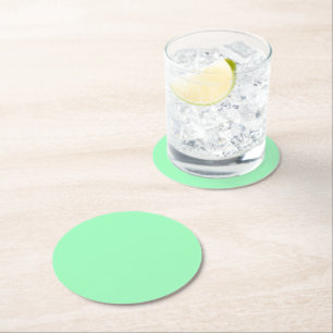 Dessous-de-verre Rond En Papier Mer-mousse légère (couleur solide) 