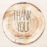 Dessous-de-verre Rond En Papier Merci simple Grain de bois Mariage rustique<br><div class="desc">Créez une touche personnalisée et mémorable pour votre mariage avec ces dessous de verre en papier rond rustiques. Ces dessous de verre aux motifs en bois apportent une touche de beauté naturelle à vos tables de réception. Customisez-les avec vos noms (mariée et mariée) et votre date de mariage pour les...</div>