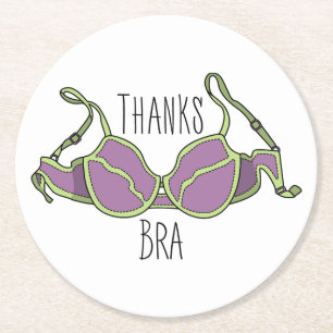 Dessous-de-verre Rond En Papier Merci Soutien-Gorge