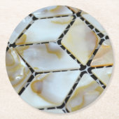 Dessous-de-verre Rond En Papier Mère de Pearl Design (Devant)