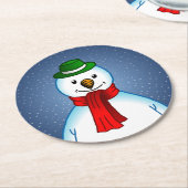 Dessous-de-verre Rond En Papier Merry Snowman (Incliné)
