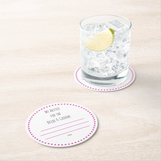 Dessous-de-verre Rond En Papier mes "deux cents" (En situation)