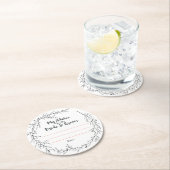 Dessous-de-verre Rond En Papier mes "deux cents " (En situation)