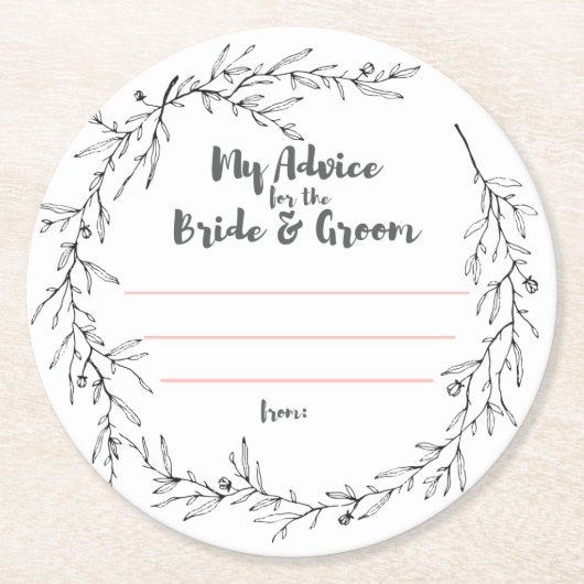 Dessous-de-verre Rond En Papier mes "deux cents " (Devant)