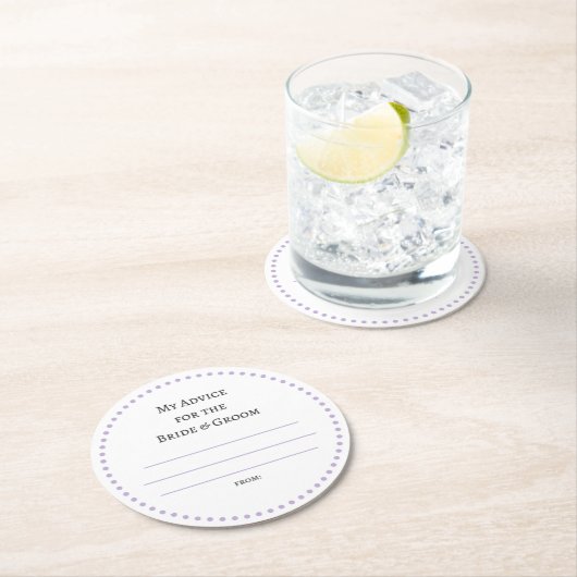 Dessous-de-verre Rond En Papier mes "deux cents" (En situation)