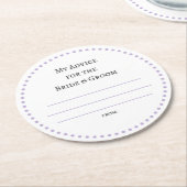 Dessous-de-verre Rond En Papier mes "deux cents" (Incliné)