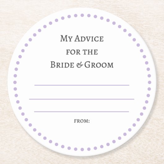 Dessous-de-verre Rond En Papier mes "deux cents" (Devant)