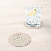 Dessous-de-verre Rond En Papier mes "deux cents" (En situation)