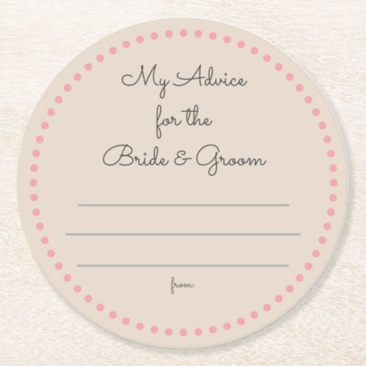 Dessous-de-verre Rond En Papier mes "deux cents" (Devant)