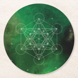 Dessous-de-verre Rond En Papier Métatron, chakra, zen, géométrie sacrée, ange