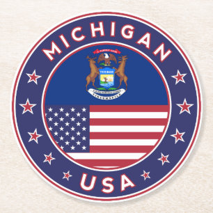 Dessous-de-verre Rond En Papier Michigan