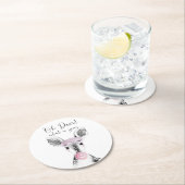 Dessous-de-verre Rond En Papier Mignonne Black & White Oh Deer Quel Devis An (En situation)