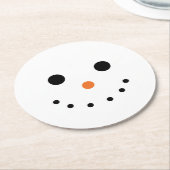 Dessous-de-verre Rond En Papier Mignons Snowman (Incliné)