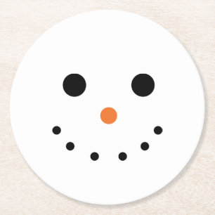 Dessous-de-verre Rond En Papier Mignons Snowman