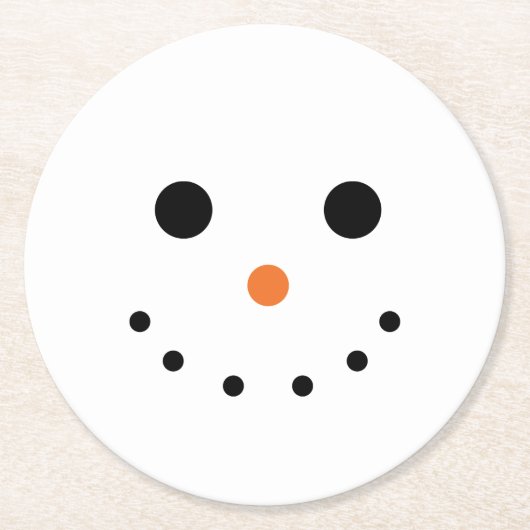 Dessous-de-verre Rond En Papier Mignons Snowman (Devant)