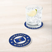 Dessous-de-verre Rond En Papier Milwaukee Wisconsin (En situation)