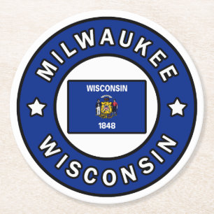 Dessous-de-verre Rond En Papier Milwaukee Wisconsin