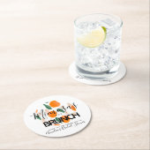 Dessous-de-verre Rond En Papier Mimosa Brunch Fête des mariées tirée main (En situation)