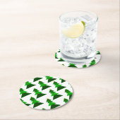 Dessous-de-verre Rond En Papier Mini mignon et Homey sapin de Noël Motif (En situation)