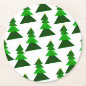Dessous-de-verre Rond En Papier Mini mignon et Homey sapin de Noël Motif (Devant)