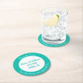 Dessous-de-verre Rond En Papier Mint Green Wedding Favoriser (En situation)