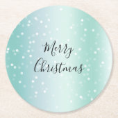 Dessous-de-verre Rond En Papier Mint White Bokeh Dots Celebration (Devant)