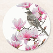Dessous-de-verre Rond En Papier Mockingbird / Magnolias (Devant)