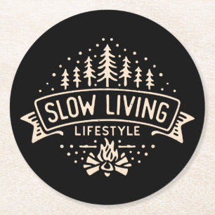 Dessous-de-verre Rond En Papier Mode de vie lent