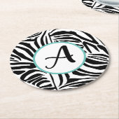 Dessous-de-verre Rond En Papier Modèle Zebra (Incliné)