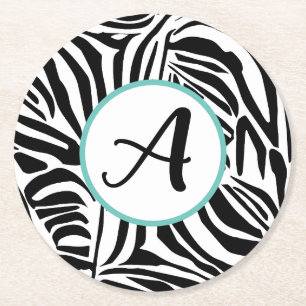 Dessous-de-verre Rond En Papier Modèle Zebra