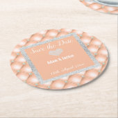 DESSOUS-DE-VERRE ROND EN PAPIER MODERNE APRICOT PEACH DIAMOND ENREGISTRER LE DESSO (Incliné)