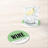 Dessous-de-verre Rond En Papier Moderne Gras, Bar À Vins/Vin (En situation)