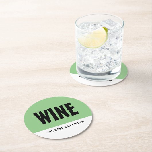 Dessous-de-verre Rond En Papier Moderne Gras, Bar À Vins/Vin (En situation)