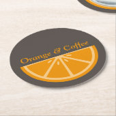 Dessous-de-verre Rond En Papier Moitié-tranche orange (Incliné)