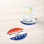 Dessous-de-verre Rond En Papier Mon numéro d'élection 2024 (En situation)