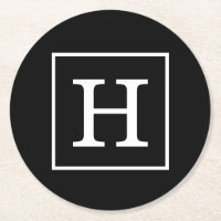 Monograme de Black White Framed Initial